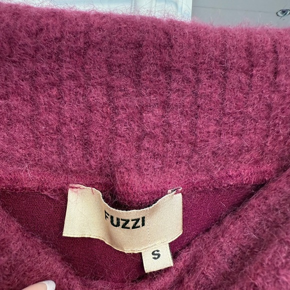 FUZZI BY JEAN PAUL GAULTIER OFF SHOULDER MESH LONGSLEEVE PURPLE WOOL SMALL - Picture 5 of 6